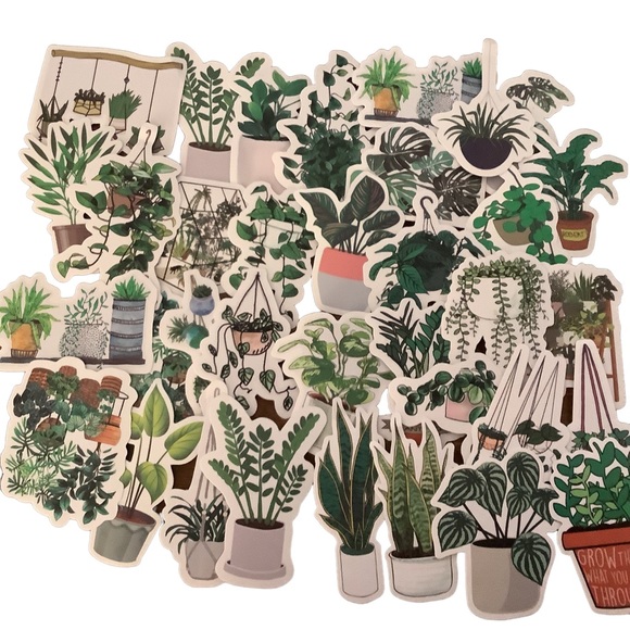 Office Random Pick Of 1 Houseplant Vinyl Stickers Poshmark